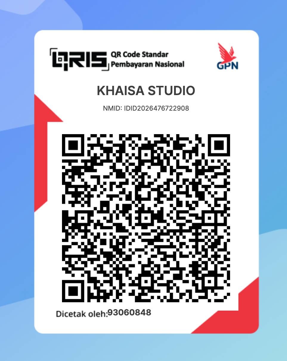 QRIS Khaisa Studio untuk mendukung pengembangan UmrahAlert